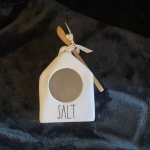 Rae Dunn Salt container with wooden spoon